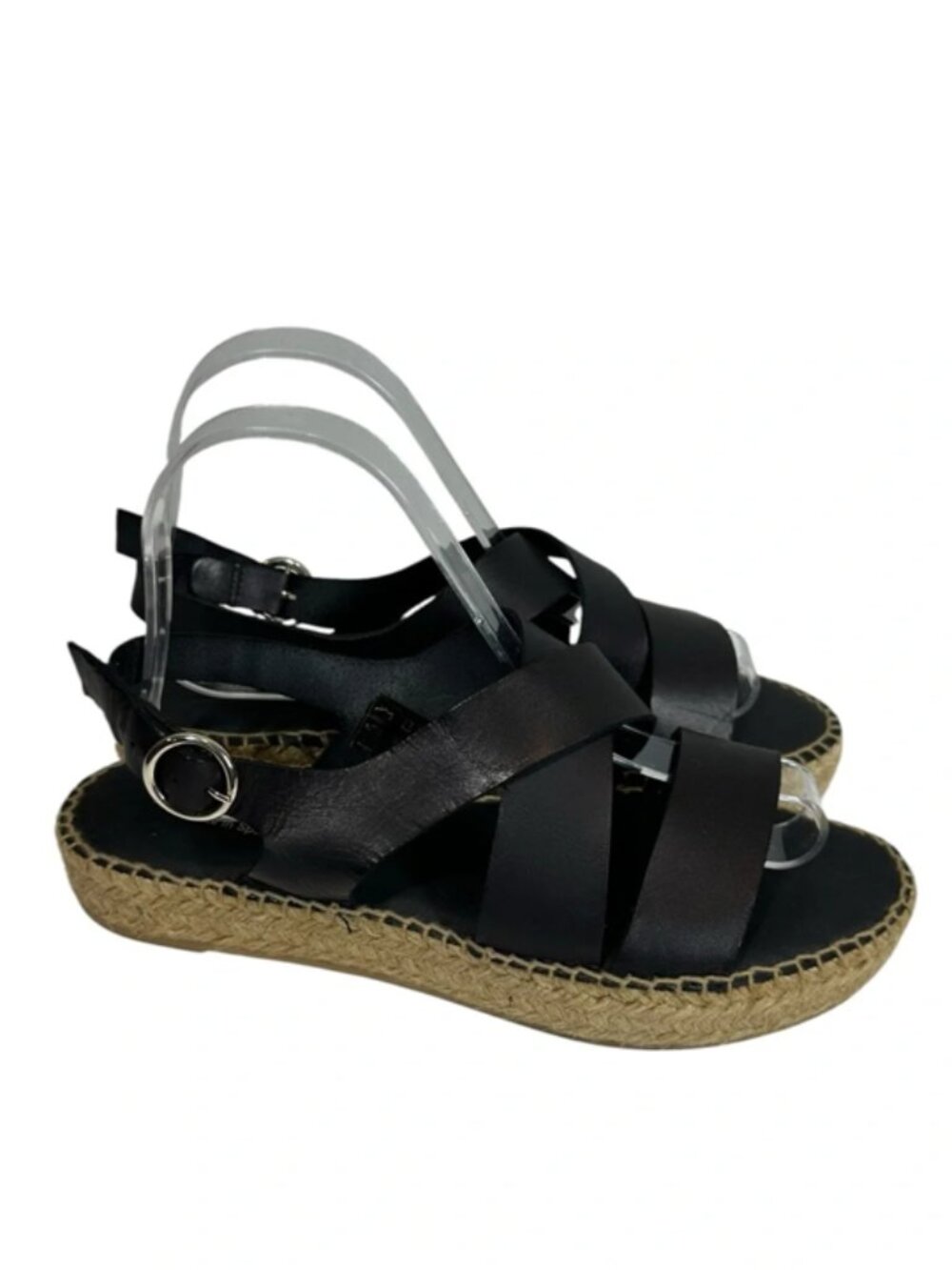 Paseart | Leather Espadrille Sandals Made in Spain Black Sz 41 Spain US 10